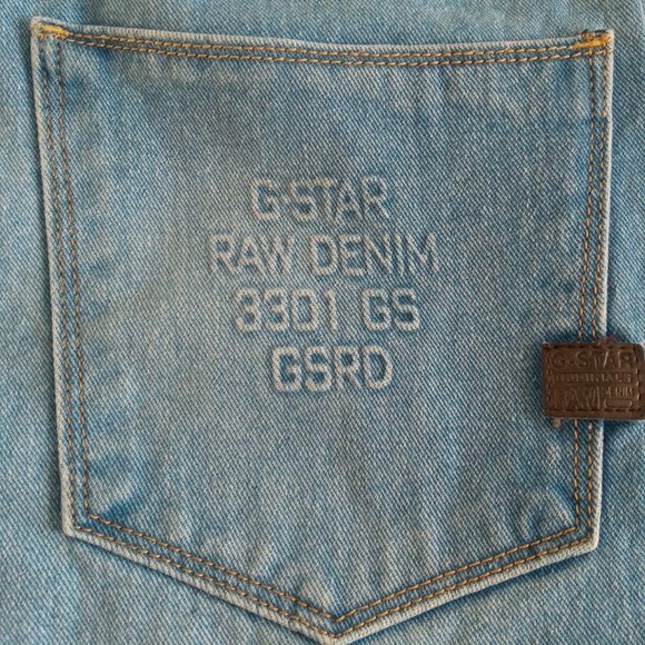 G Star Raw × Pharrell Williams 'For the Oceans' light wash jeans Size 32 NWOT - Picture 10 of 10